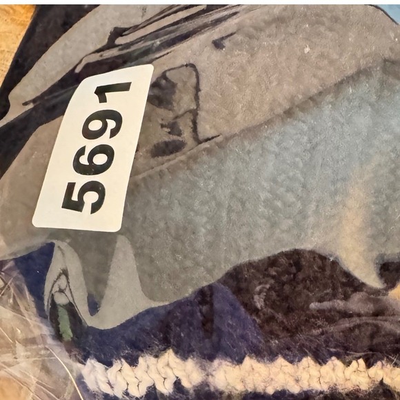 Abercrombie Fitch Cardigan Sweater One Size Black White Fair Isle Shawl Collar - Picture 11 of 11